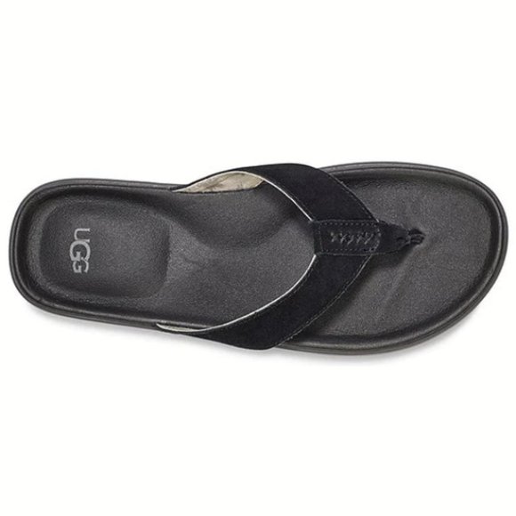 NEW UGG Size 13 Men's Brookside Suede Flip Flops - Black - Picture 5 of 6